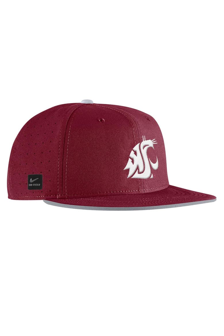 Men's Nike Crimson Washington State Cougars 2025 On-Field True Performance Baseball Fitted Hat, Alternate, color, Crimson