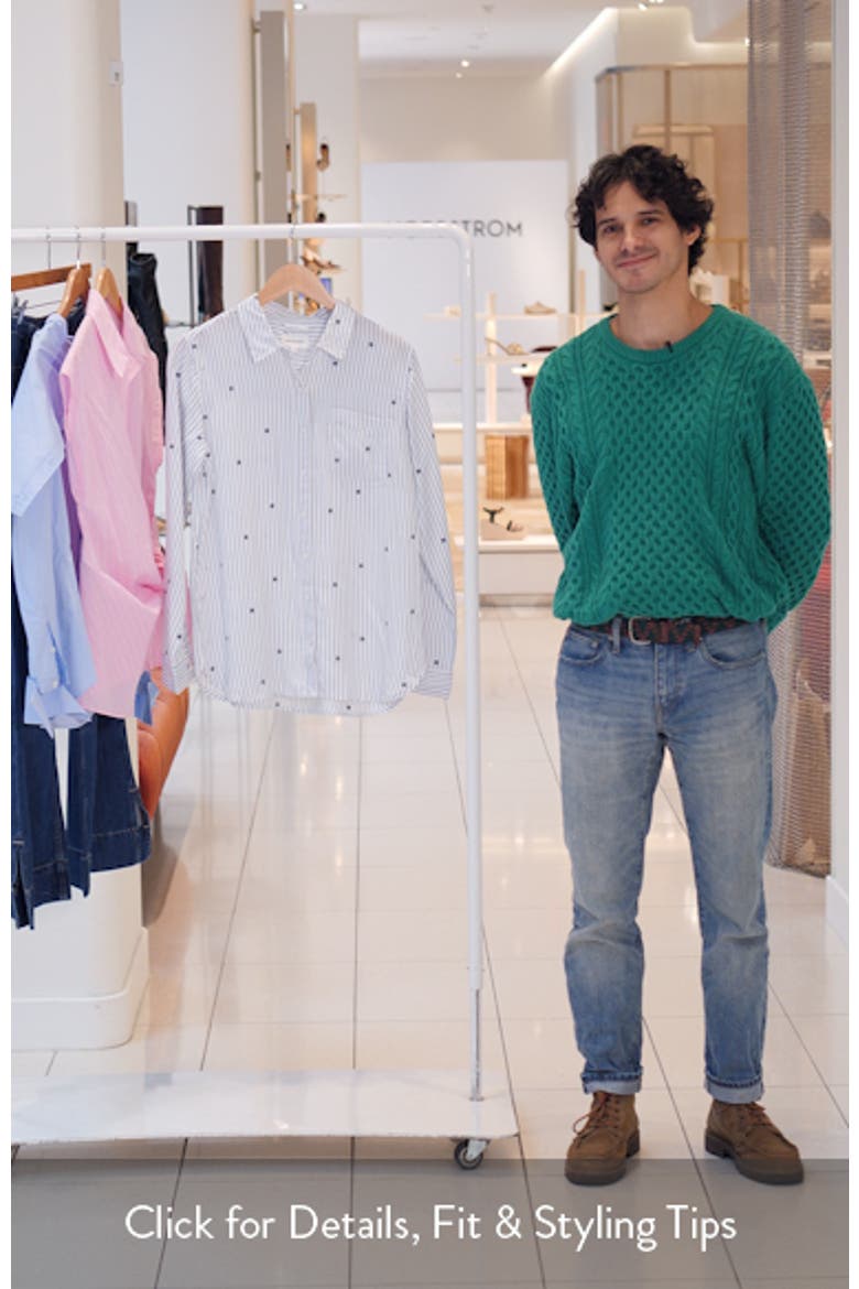 Bae Stripe Embroidered Button-Up Shirt video