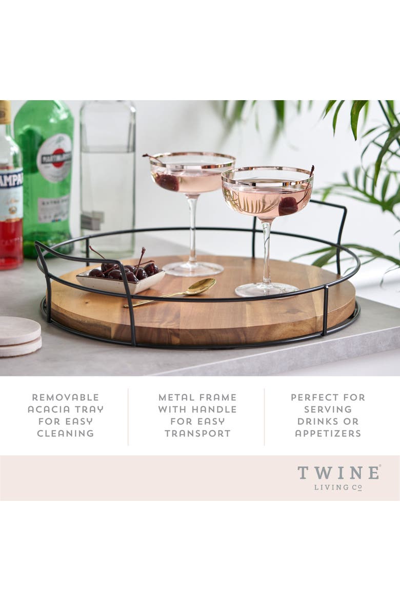 Modern Manor Acacia Cocktail Tray, Alternate, color, Brown