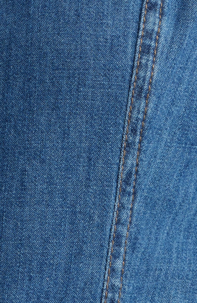 Caslon<sup>®</sup> Zip Up Chambray Dress, Alternate, color, Dark Wash