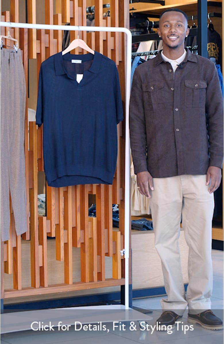 Johnny Collar Ribbed Polo Sweater, sales video thumbnail