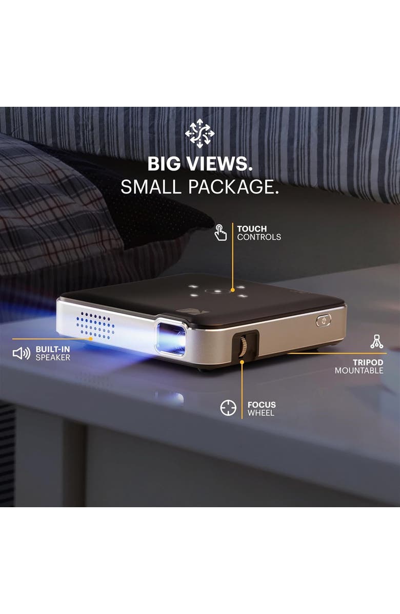 Kodak Luma 150 Pico Projector, Rechargeable Ultra Mini Projector with Travel Case, Alternate, color, Black