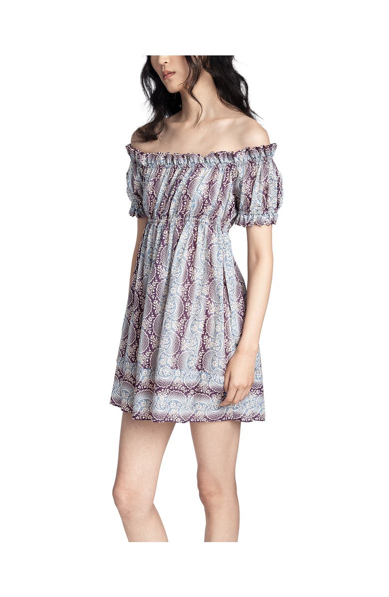 Anna Sui Ombre Ribbons Cotton Dress, Alternate, color, Amethyst Multi