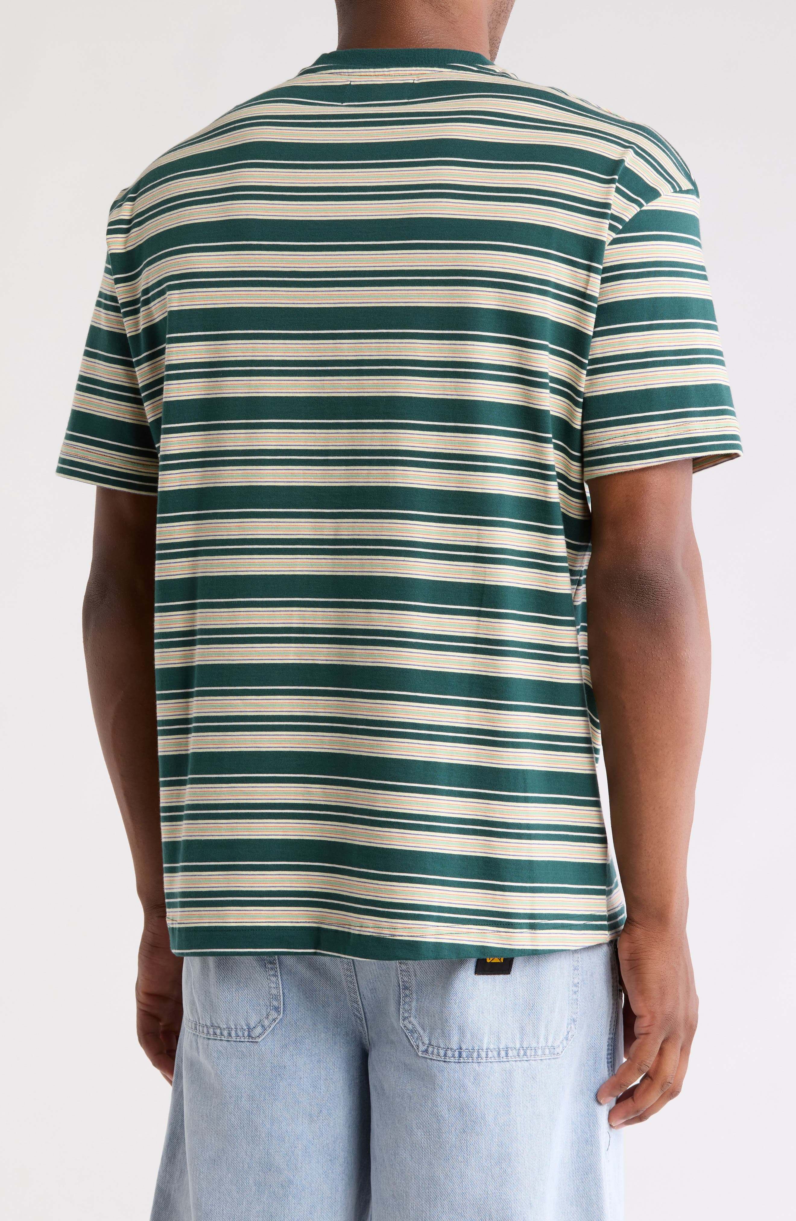 Stripe Patch Pocket Cotton T-Shirt - image 2