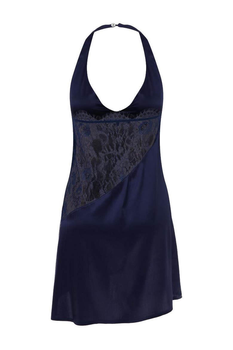 Eden Silk Lace Dress, Alternate, color, Navy