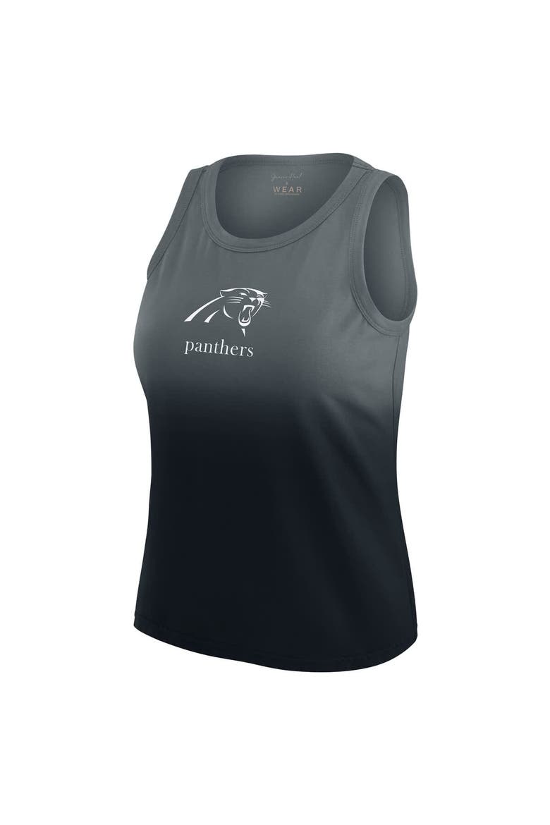 Women's WEAR by Erin Andrews x Gracie Hunt Black Carolina Panthers Ombre Tank Top, Alternate, color, Black