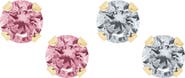 Mignonette 14k Gold & Cubic Zirconia 2-Pair Stud Earring Set