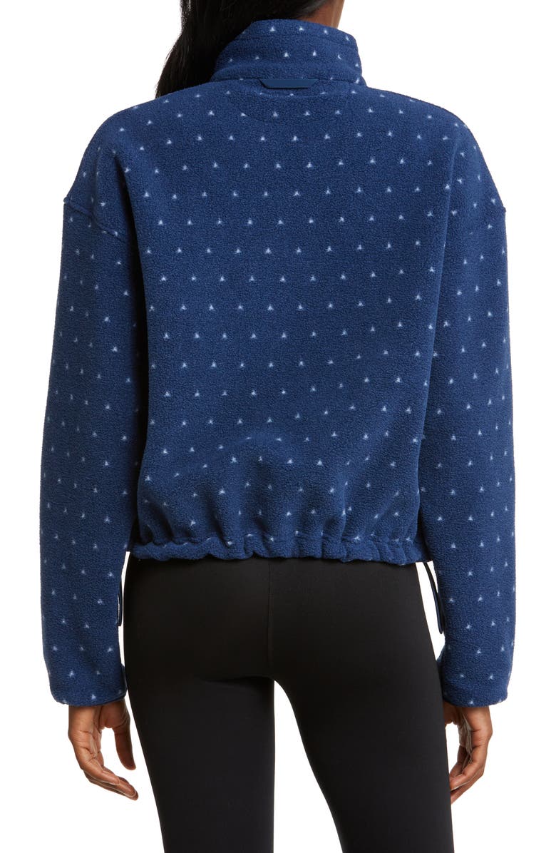 Outdoor Voices Primofleece Recycled Polyester Quarter Zip Top, Alternate, color, Navy Birdseye