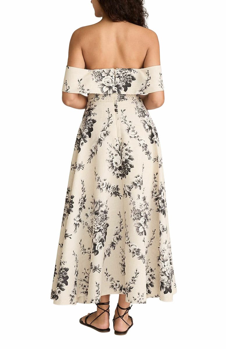 Rebecca Taylor Emblem Fleur Structured Bodice Dress, Alternate, color, Ivory Combo