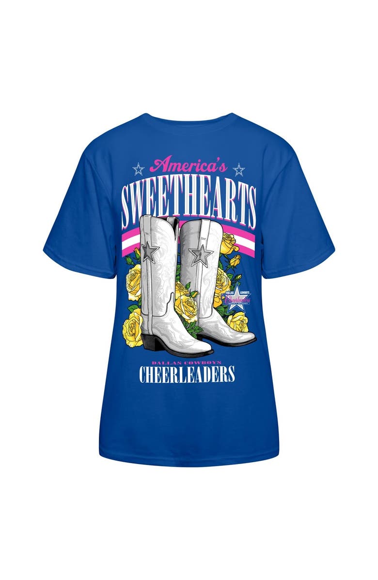 NFL Women's Royal Dallas Cowboys Cheerleaders Sweetheart Boots T-Shirt, Alternate, color, Royal