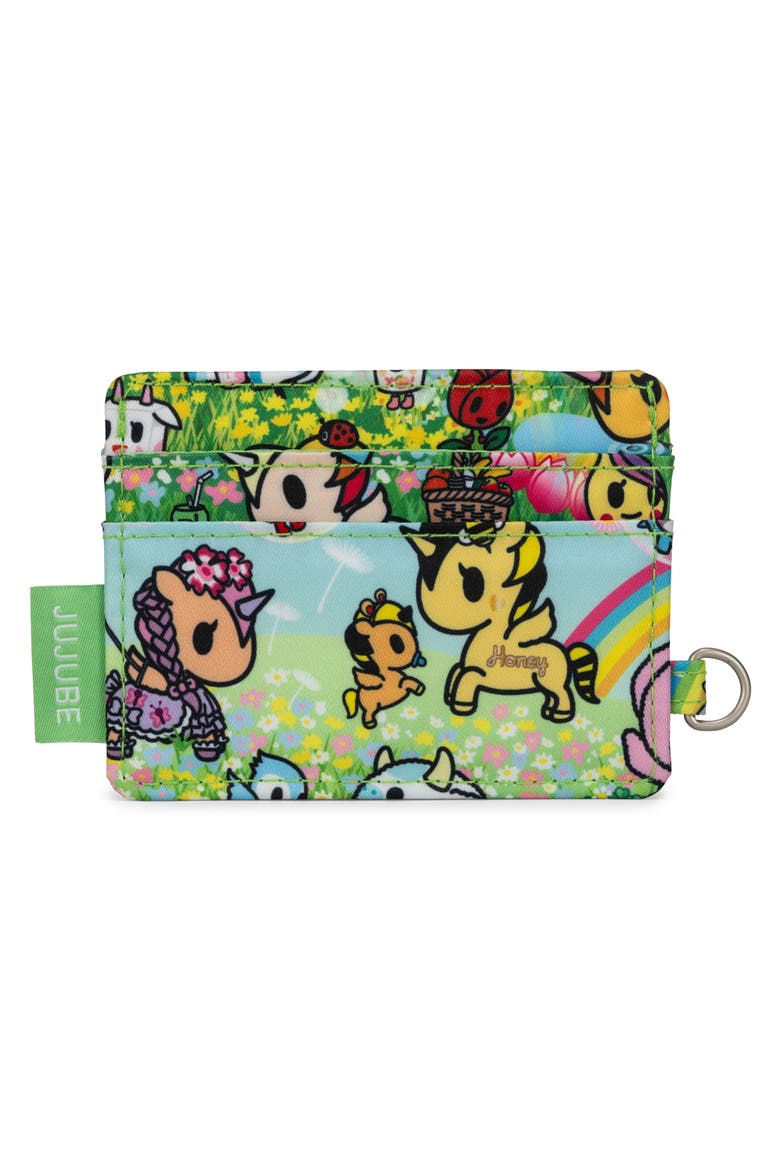 x tokidoki 20th Anniversary Celebration Be Charged Card Case, Alternate, color, MEADOW BLOOMS