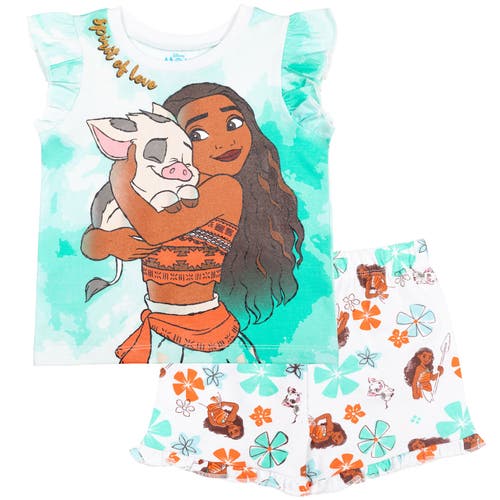 Disney Princess T-shirt & French Terry Shorts Set In Multi