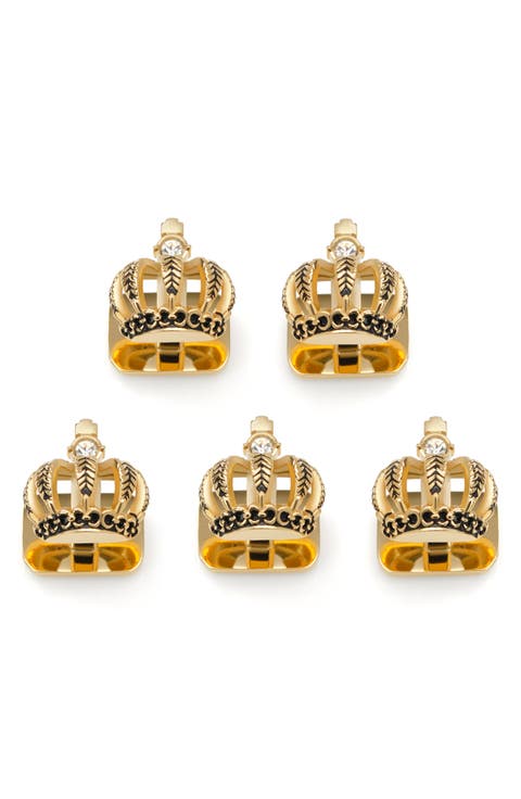 Vincent De Paul 3D Crown Royal Cuff Links Stud Set