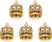 Cufflinks, Inc. Vincent De Paul 3D Crown Royal Cuff Links Stud Set