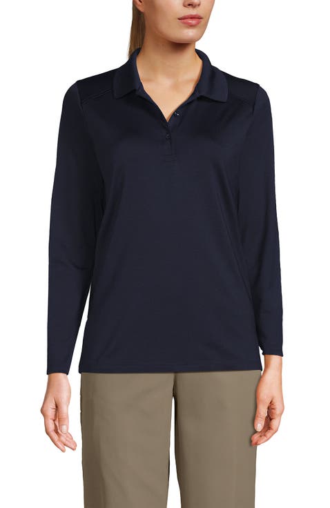 School Uniform  Long Sleeve Feminine Fit Rapid Dry Polo Shirt
