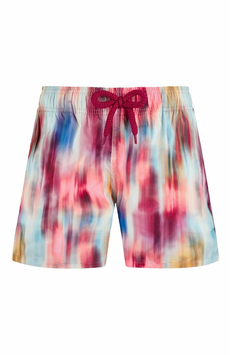 Vilebrequin Kids' Ultra-Light And Packable Ikat Flowers Swim Trunks, Main, color, 