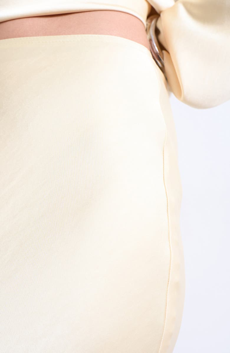 Topshop Satin Maxi Skirt, Alternate, color, Buttermilk