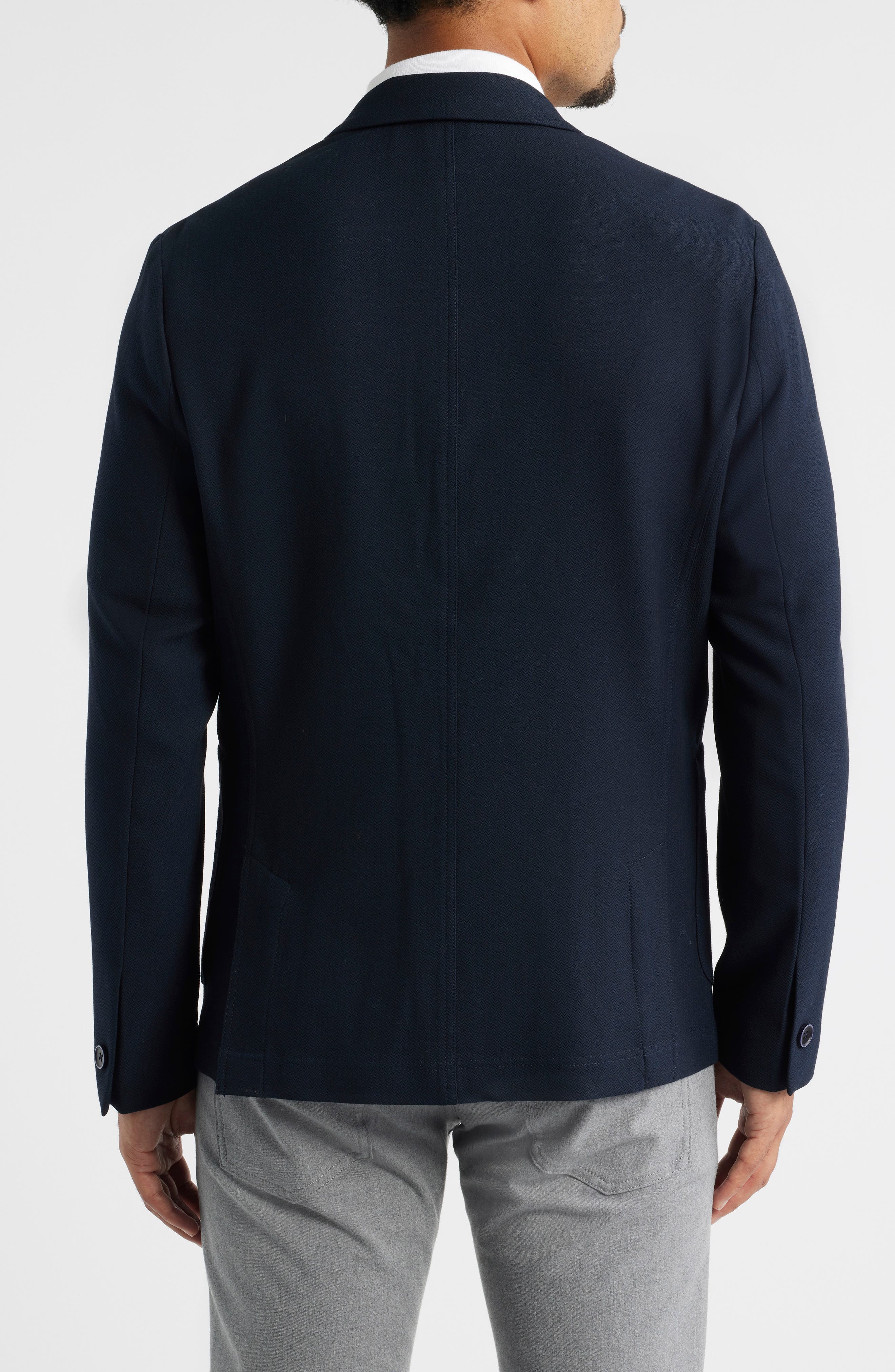 Shaw Navy Textured Stretch Sport Coat - image 2