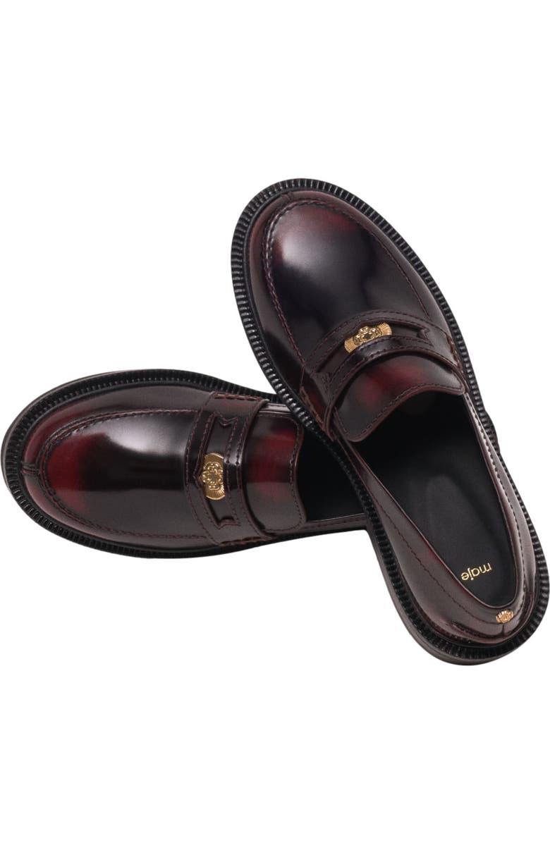 maje Leather loafers, Alternate, color, Burgundy