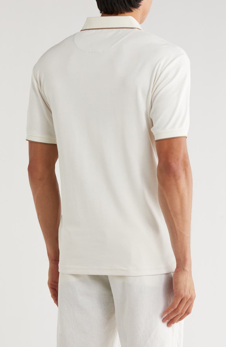 Cactus Man Textured Short Sleeve Zip Polo, Alternate, color, Off White