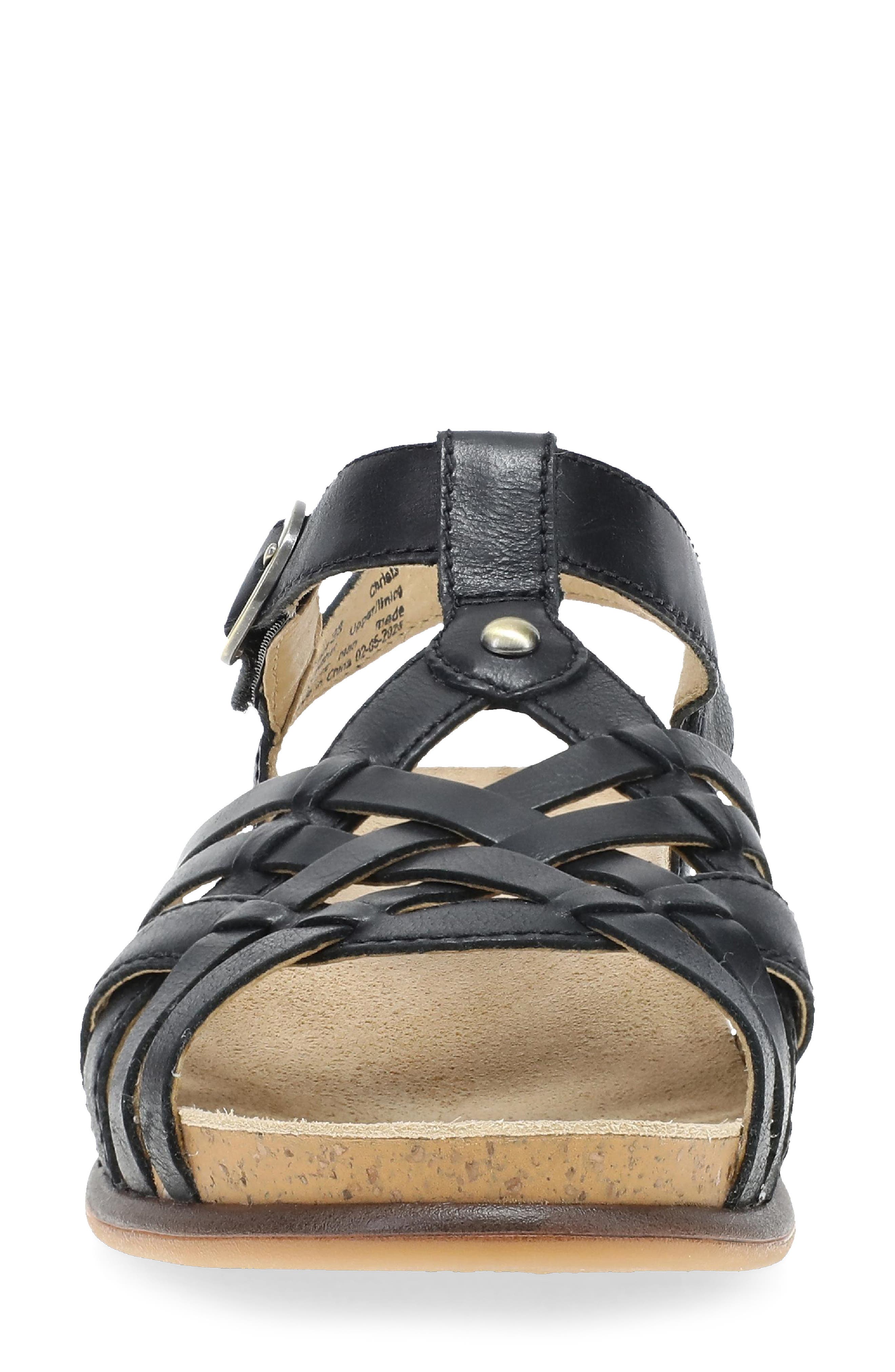 Dansko Christa Slingback Platform Wedge Sandal, Alternate, color, Black
