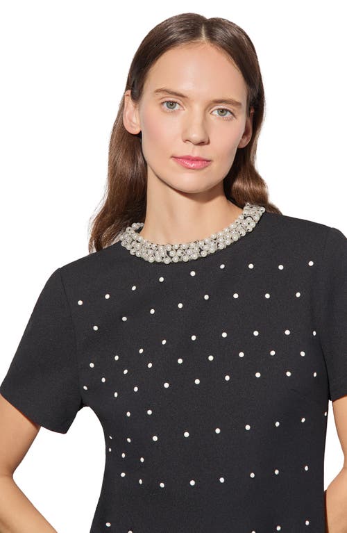 Ming Wang Heritage Fit Embellished Crepe Sheath Dress
