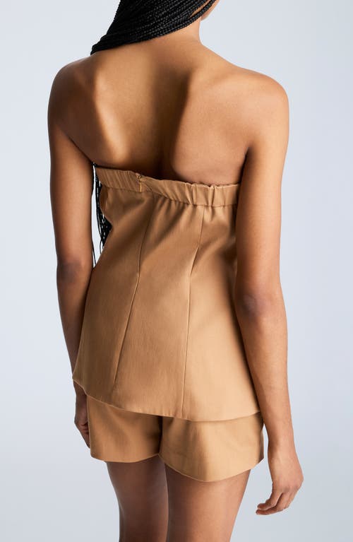Kenneth Cole Sleeveless Button Front Bustier In Dark Honey