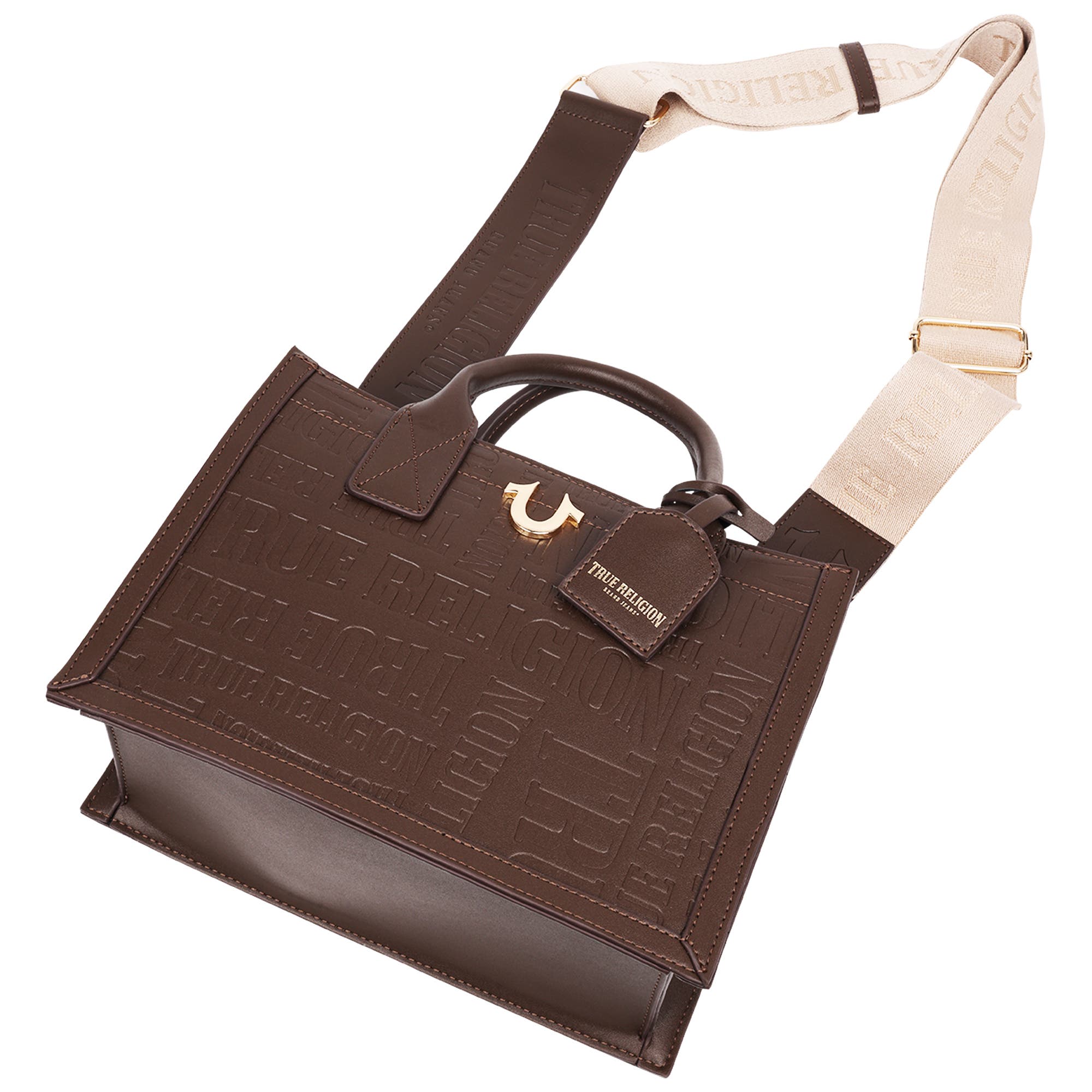 Mega Logo Modern Tote, Alternate, color, CHOCOLATE