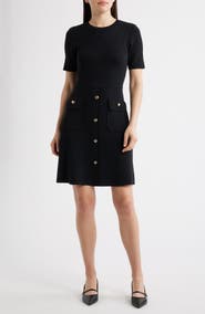 Eliza J Patch Pocket A-Line Sweater Dress