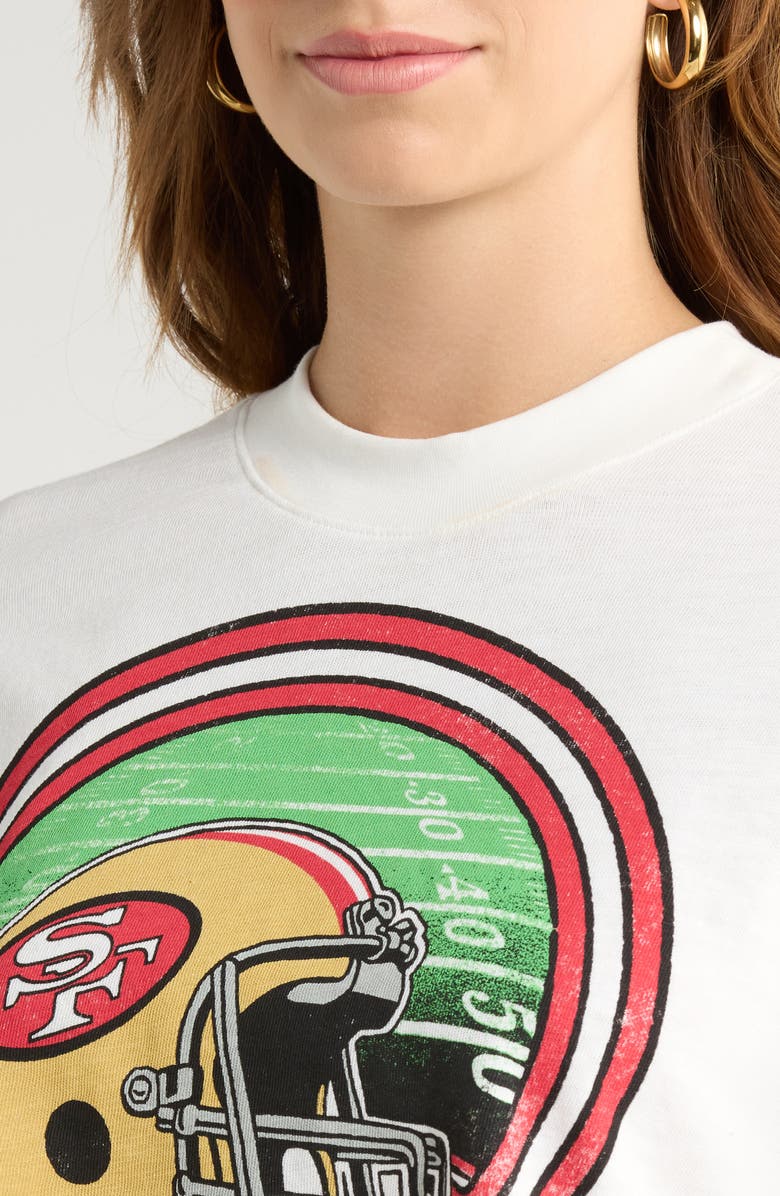 Junk Food 49ers Game Time Crop Cotton Graphic T-Shirt, Alternate, color, Vintage White