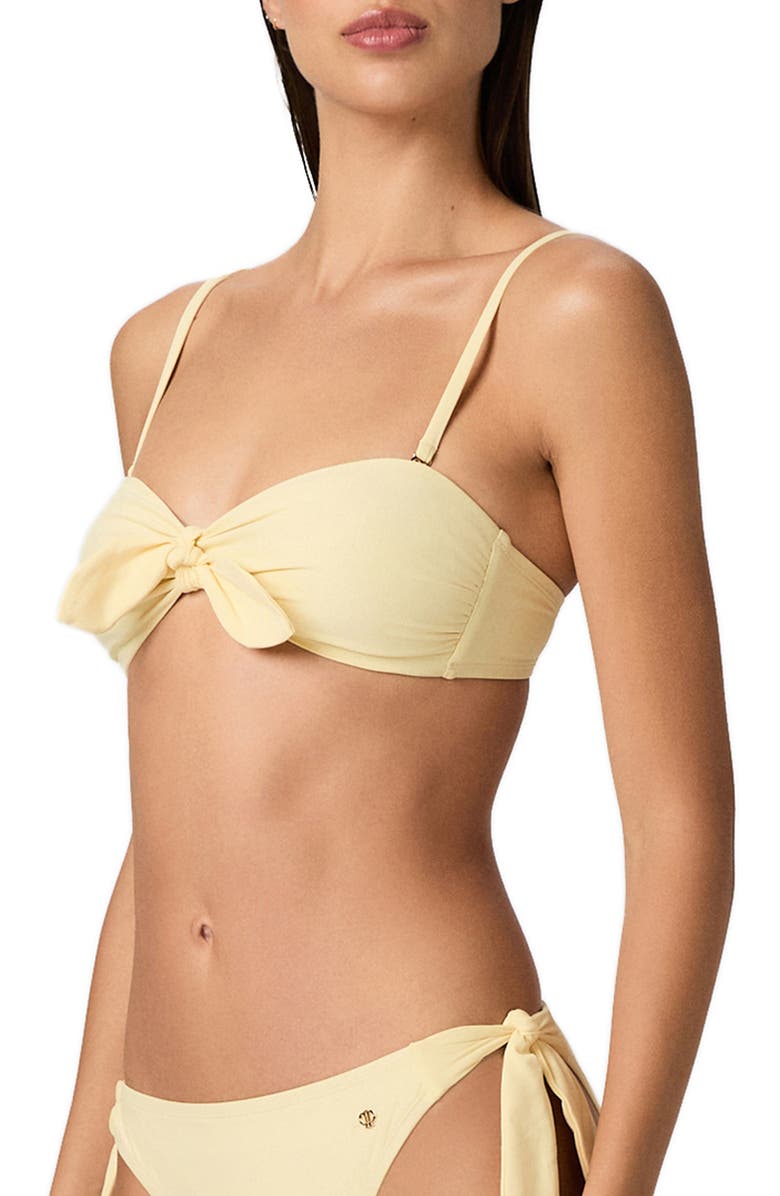 PAIGE Libby Tie Front Bandeau Bikini Top, Alternate, color, Sunshine Yellow