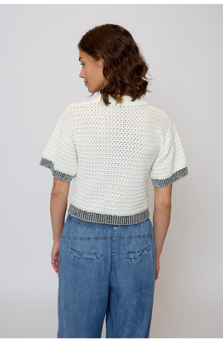 Central Park West Junie Openstitch Polo, Alternate, color, Solid White