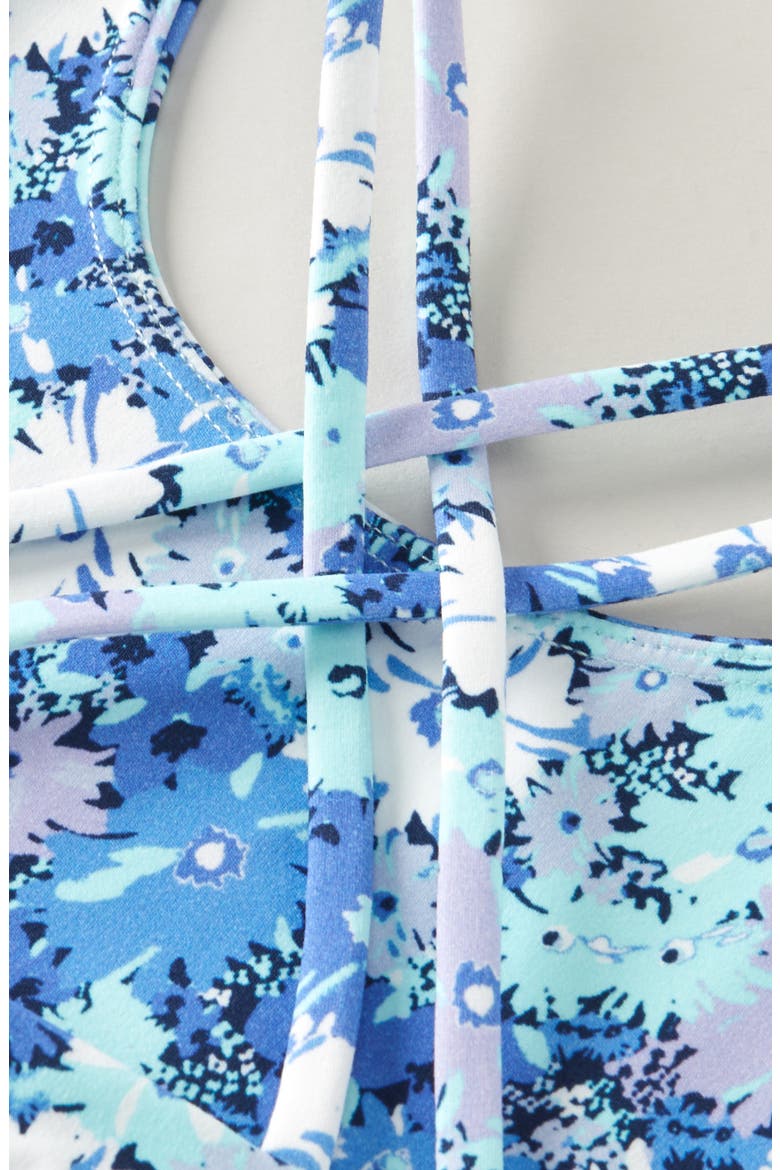 Kids' Strappy Seamless Bra, Alternate, color, BLUE PERSIA FLOWER BURST PRINT