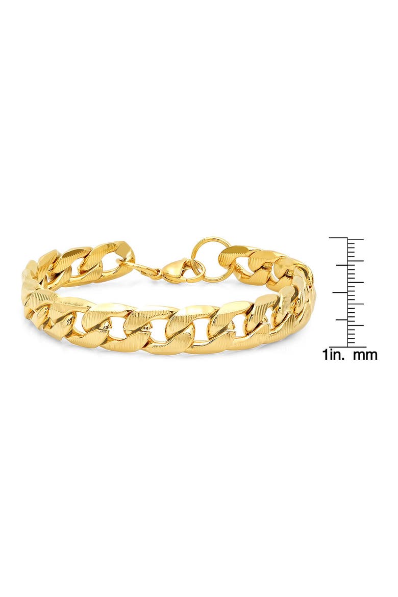 Men's 18k Gold Plated Curb Link Bracelet, Alternate, color, GOLD