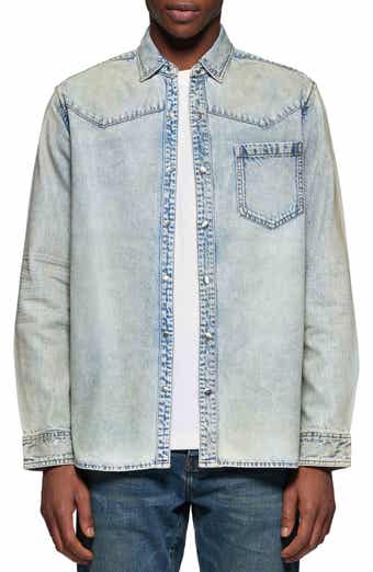 PURPLE BRAND Long Sleeve Coated Cotton Western Shirt