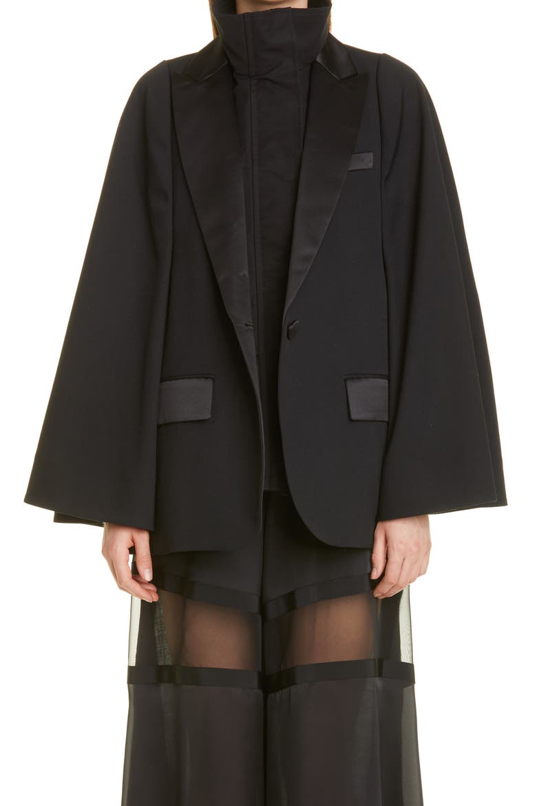 Hybrid Suiting Cape, Main, color, BLACK