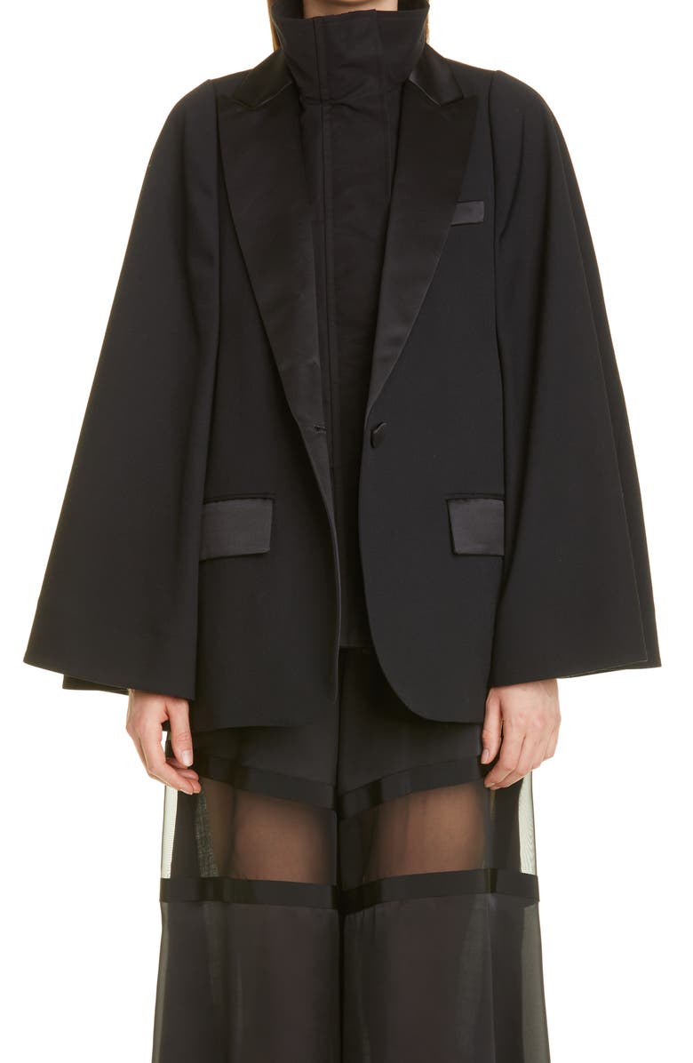 Sacai Hybrid Suiting Cape, Main, color,