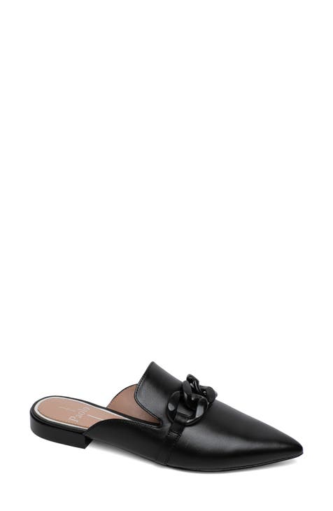 Ladies black mule sandals online