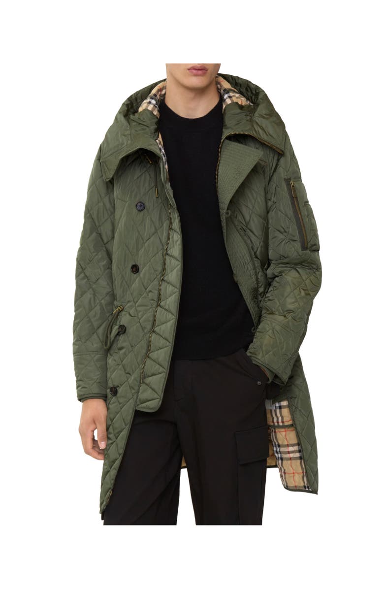 Burberry Reissued Quilted Nylon Parka, Alternate, color, Khaki Green
