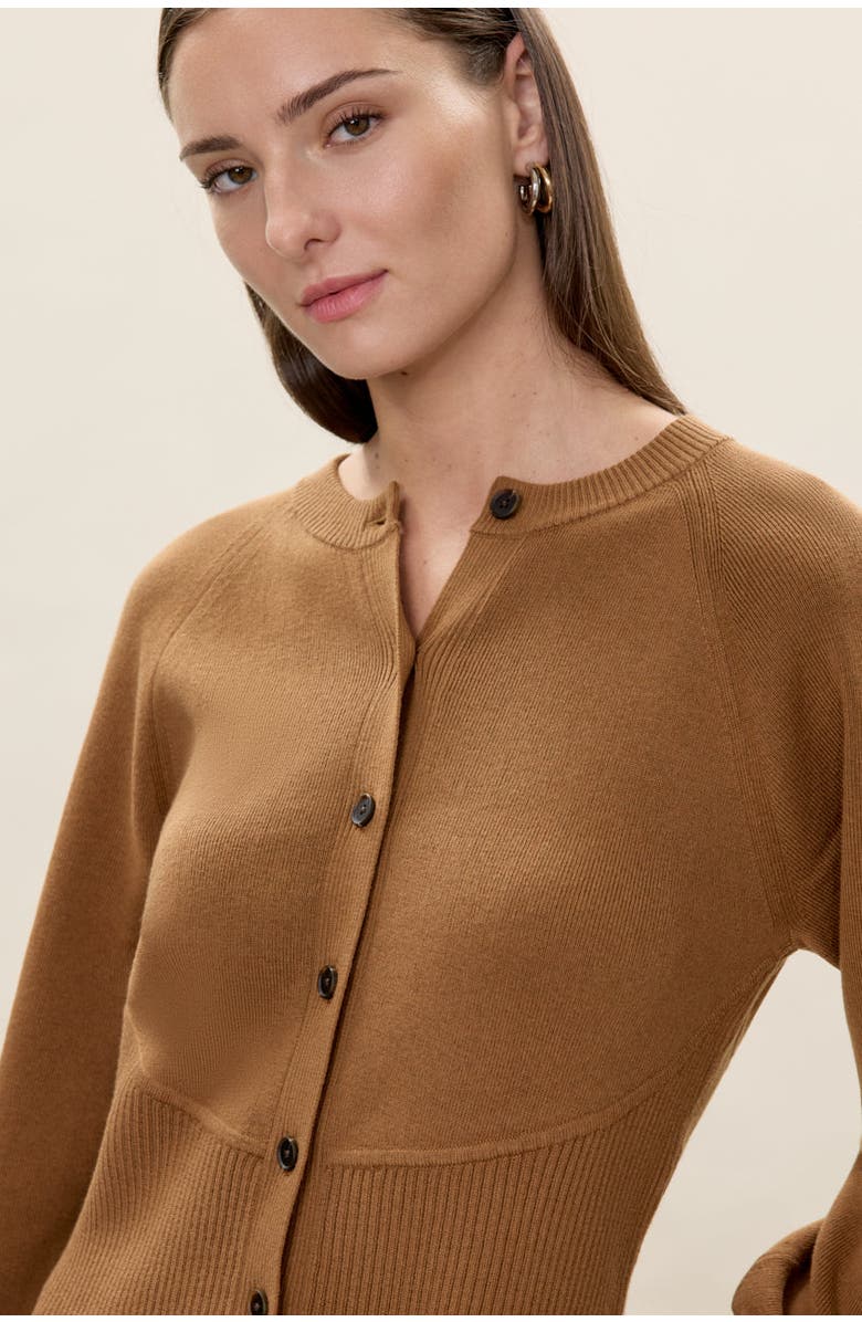 Rebecca Taylor Rhea Knit Cardigan, Alternate, color, Tobacco