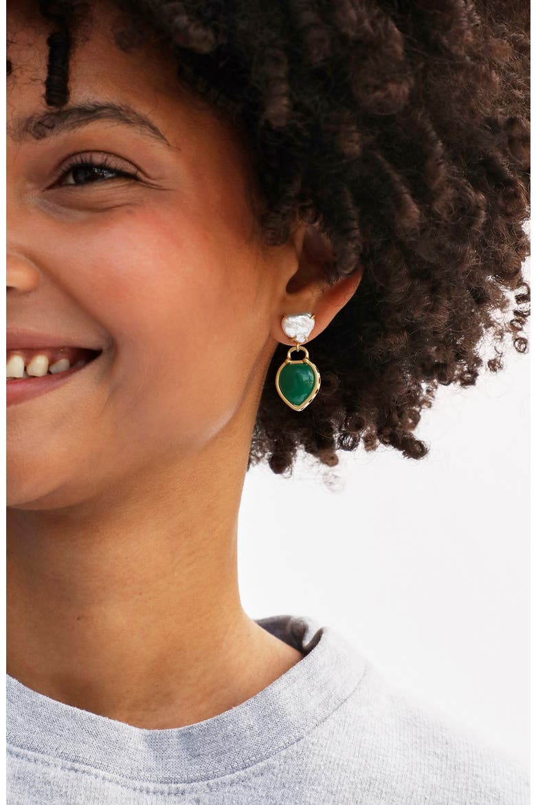 Le Heartbreaker Drop Earrings, Alternate, color, GREEN MULTI
