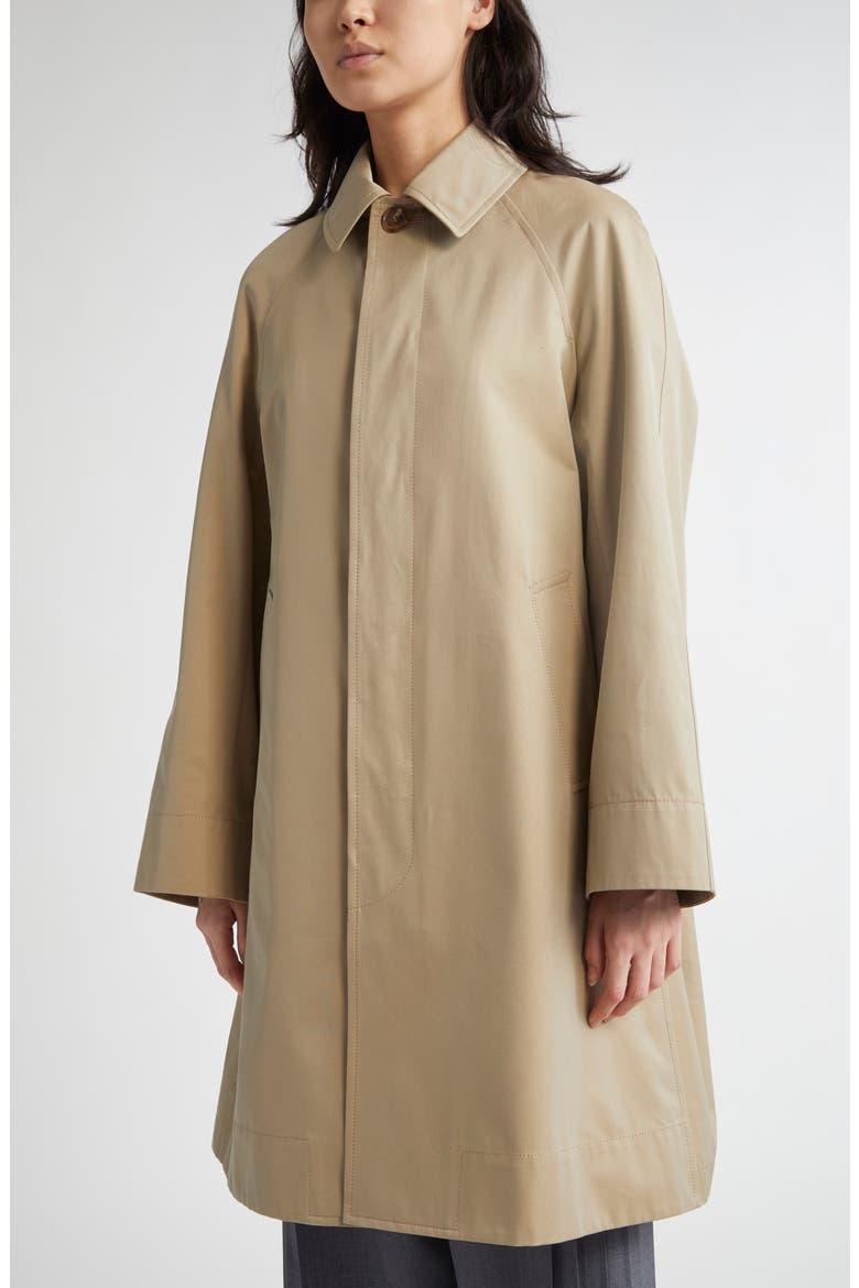 Gathered Cotton Coat, Alternate, color, BEIGE