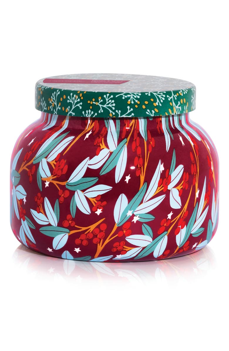 Capri Blue Tinsel & Spice Print Play Signature Jar Candle, Main, color, Tinsel & Spice
