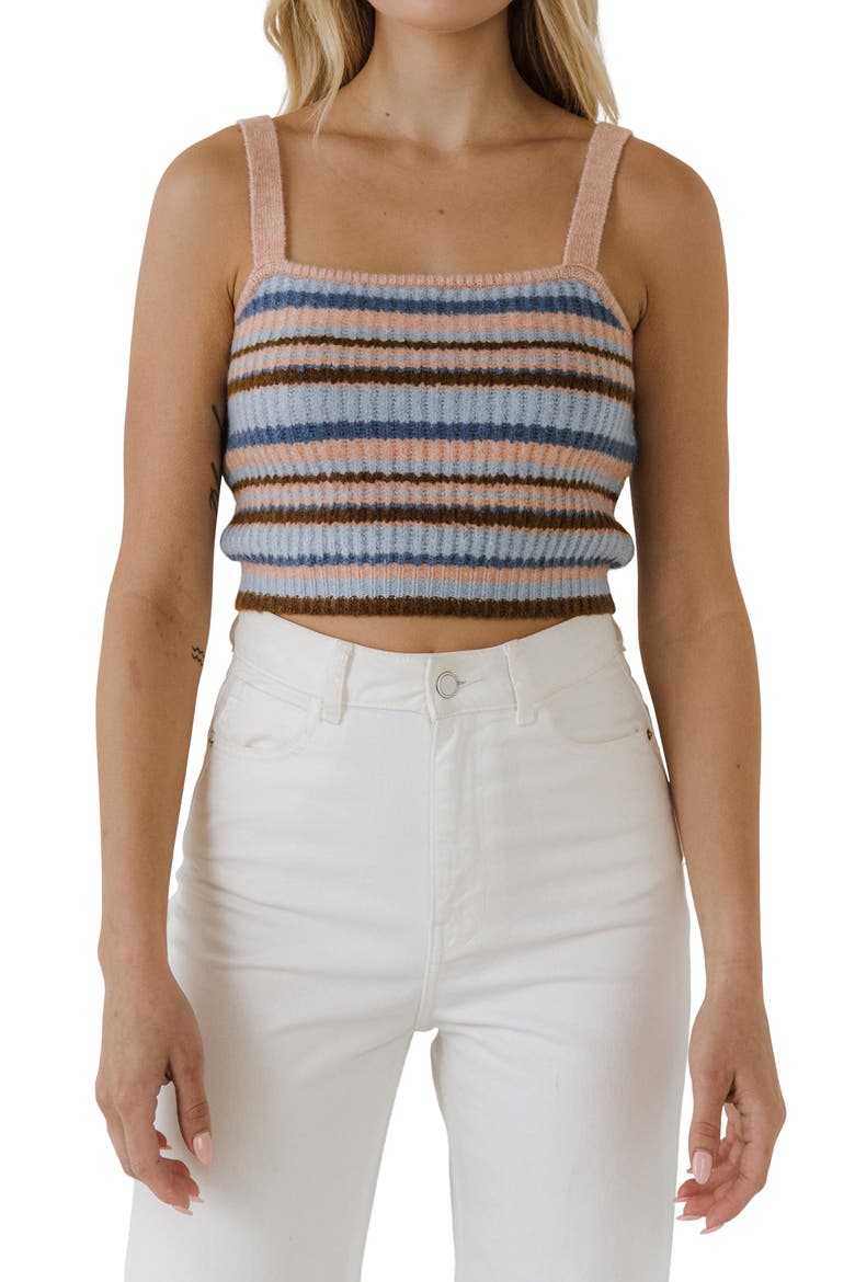 Stripe Rib Tank Top, Alternate, color, MULTI