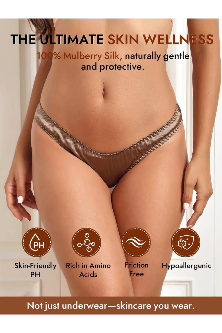 Pure Silk 3-Pack Silk Briefs Panties, Alternate, color, Khaki