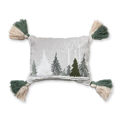 Fresh Balsam Tree Lumbar Pillow Christmas Winter Decor