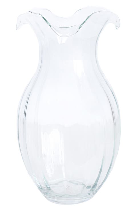 Hibiscus Fluted Glass Vase
