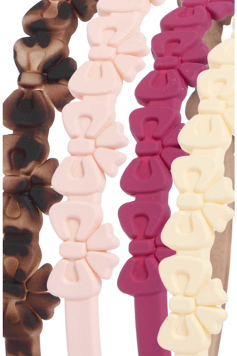Kids' 4-Pack Bow Headbands, Alternate, color, PINK COMBO