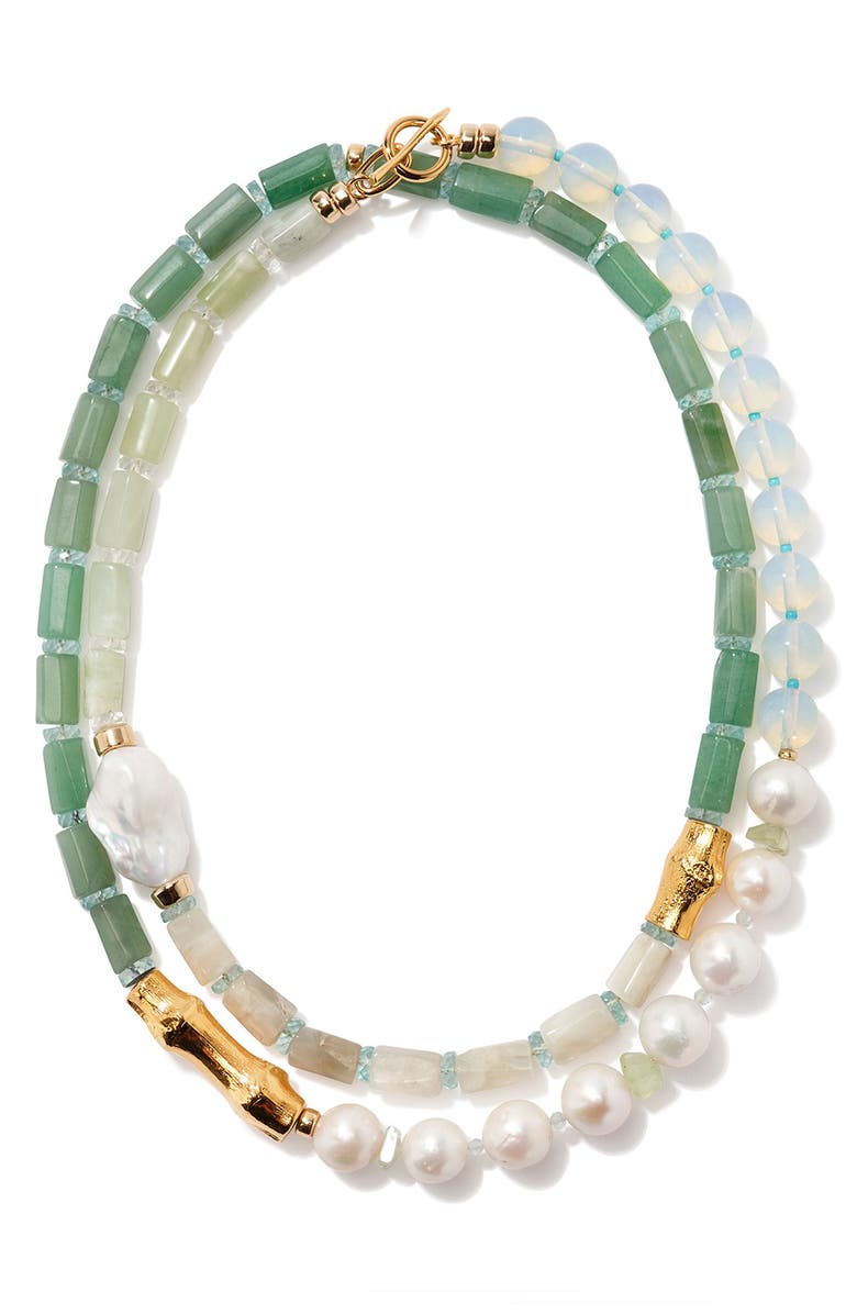 Lizzie Fortunato Cabana Cultured Pearl Beaded Necklace, Alternate, color,