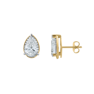 LuvMyJewelry Amaya 4.25 CT 14K Gold Lab Grown Diamond Pear Halo Stud Earrings